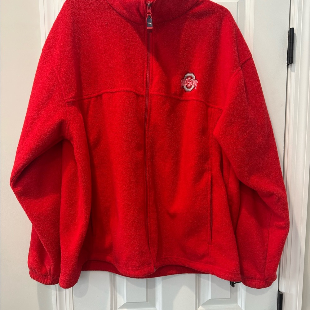 Pro Player Red Fleece Jacket with OSU Logo